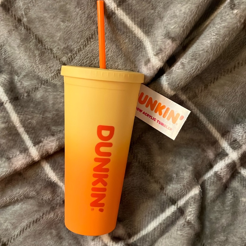 Dunkin rainbow acrylic tumbler NWT